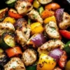 10-minute air fryer chicken with mixed veggies ready to serve