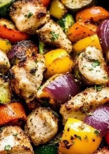 10-minute air fryer chicken with mixed veggies ready to serve