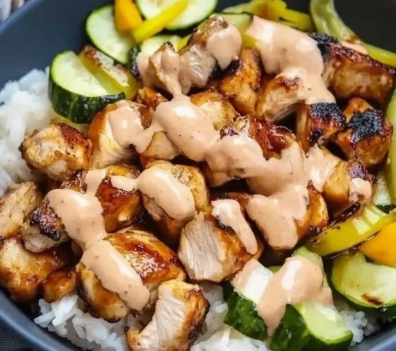 Delicious Air Fryer Hibachi Chicken and Vegetables served on a plate