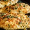Deliciously baked garlic parmesan chicken with herb seasoning