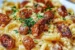 Cajun Smoked Sausage Alfredo Pasta served with parsley garnish