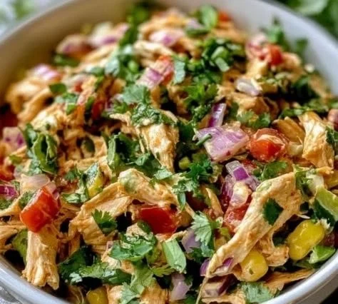 Chipotle Lime Chicken Salad with grilled chicken, lime dressing, and fresh vegetables