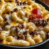 Delicious high-protein Philly cheesesteak mac in a bowl