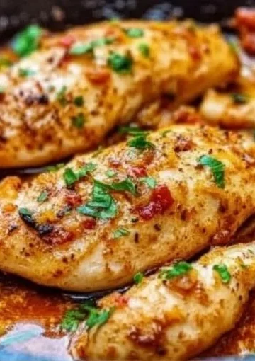 Delicious Garlic Butter Chicken served with herbs and side dishes