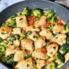 Delicious Garlic Chicken with Broccoli and Spinach served on a plate