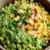 Grilled Corn Orzo Salad with fresh vegetables and herbs.