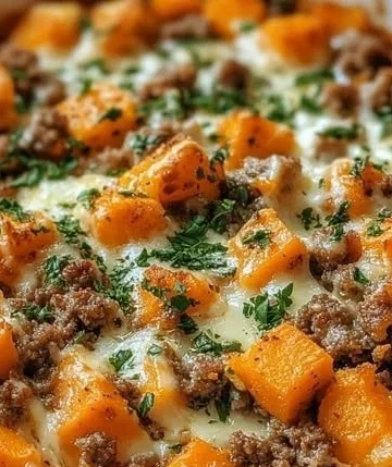 Ground Turkey Sweet Potato Bake served in a bowl
