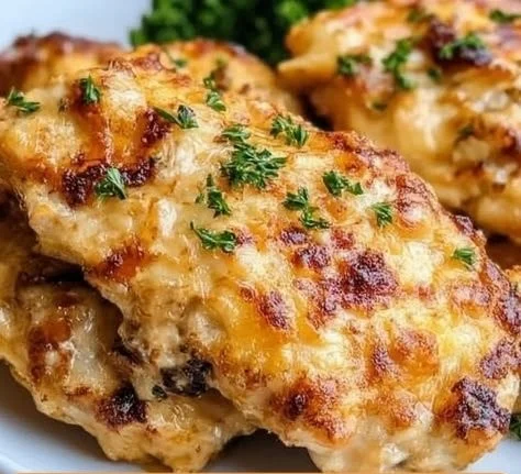 Plate of delicious melt in your mouth chicken served with vegetables.