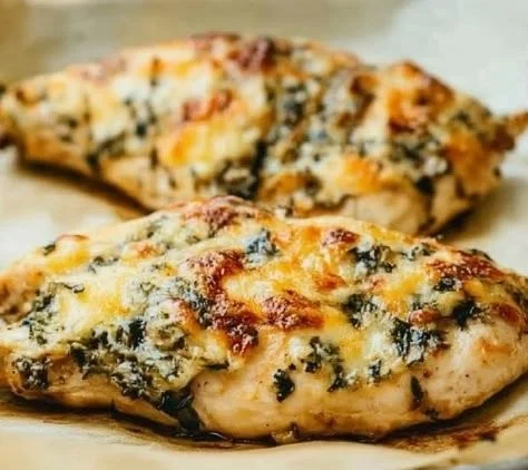 Oven baked chicken breasts seasoned and ready to serve