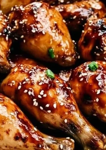 Delicious slow cooker Asian glazed chicken drumsticks cooked to perfection