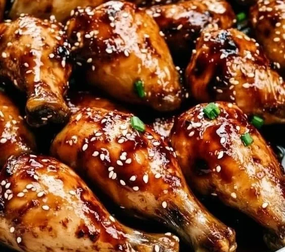 Delicious slow cooker Asian glazed chicken drumsticks cooked to perfection