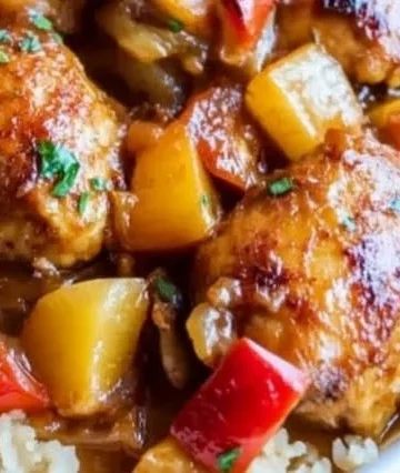 Slow Cooker Hawaiian Pineapple Chicken with vibrant pineapple and chicken blend