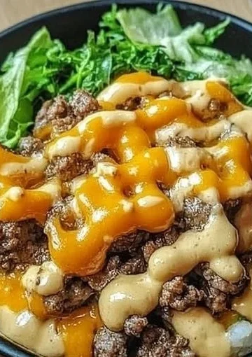 Delicious Smash Burger Bowl with fresh ingredients and savory toppings