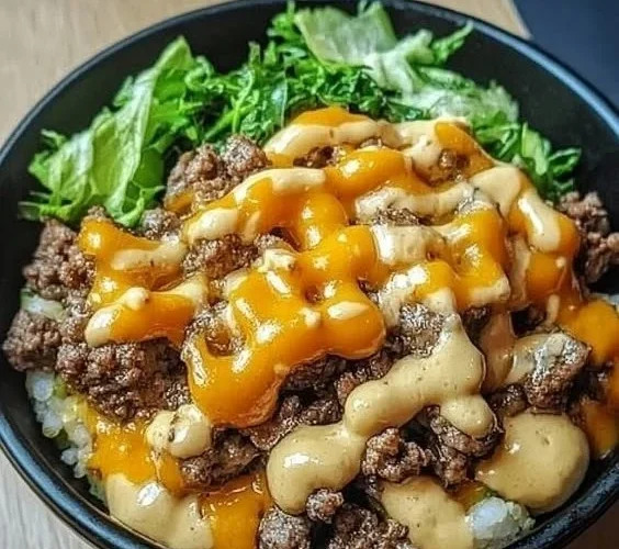 Delicious Smash Burger Bowl with fresh ingredients and savory toppings