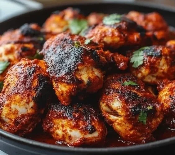 Deliciously grilled Tandoori Chicken served with fresh herbs and spices
