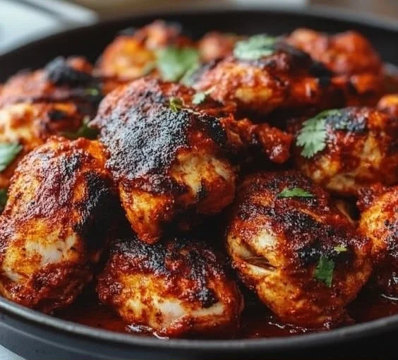 Deliciously grilled Tandoori Chicken served with fresh herbs and spices