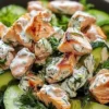 Delicious Tzatziki Chicken Salad with fresh vegetables and creamy dressing