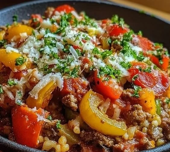 Delicious unstuffed pepper skillet packed with flavor and fresh ingredients