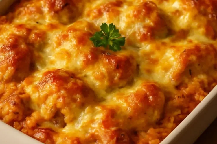 Baked Portuguese Chicken Rice served in a bowl with vibrant spices and vegetables