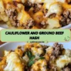 Delicious Cauliflower and Ground Beef Hash served in a bowl