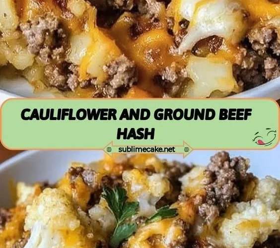 Delicious Cauliflower and Ground Beef Hash served in a bowl