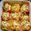 Creamy chicken stuffed peppers filled with savory ingredients