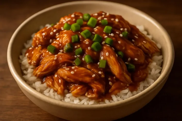 Delicious Crock Pot Hawaiian Style Chicken with tropical flavors.