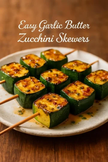 Delicious garlic butter zucchini skewers ready for grilling