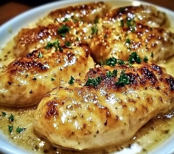 Delicious Parmesan Chicken dish served with herbs and spices