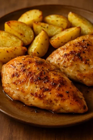 Sheet Pan Chicken with Potatoes ready to serve