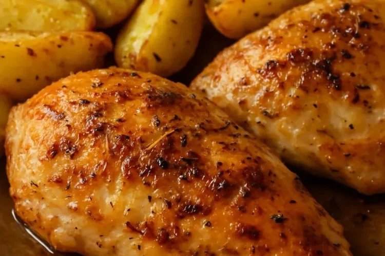 Sheet Pan Chicken with Potatoes ready to serve