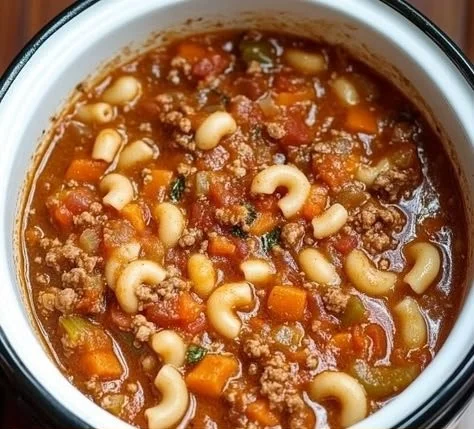 Delicious Slow Cooker 4-Ingredient Slumgullion in a bowl