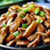Delicious slow cooker hoisin chicken served with vegetables and rice