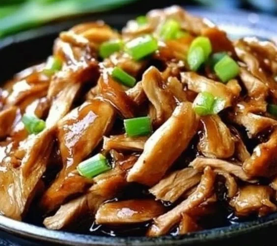 Delicious slow cooker hoisin chicken served with vegetables and rice
