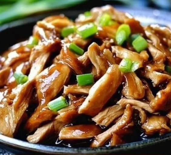 Delicious slow cooker hoisin chicken served with vegetables and rice