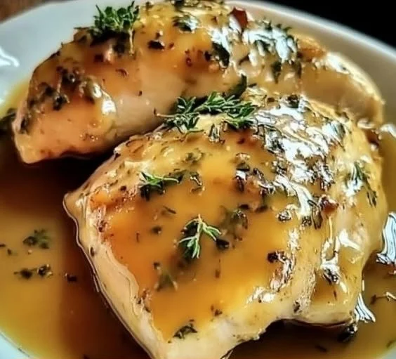 Slow Cooker Honey Mustard Chicken with tender meat and flavorful sauce