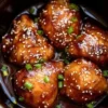 Delicious Slow Cooker Mongolian Chicken served on a platter.