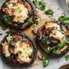 Stuffed portobello mushrooms filled with savory ingredients and herbs