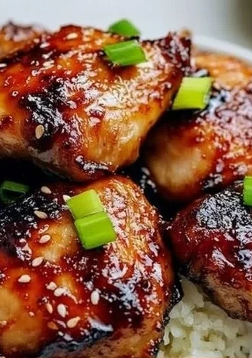 Crispy Sweet Chili Air Fryer Chicken Thighs served on a plate